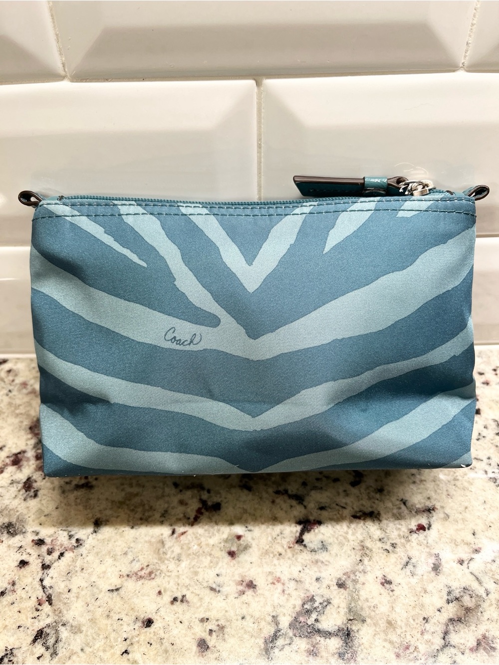 Coach Mineral Zebra Nylon Cosmetic Case NWT - Picture 4 of 9